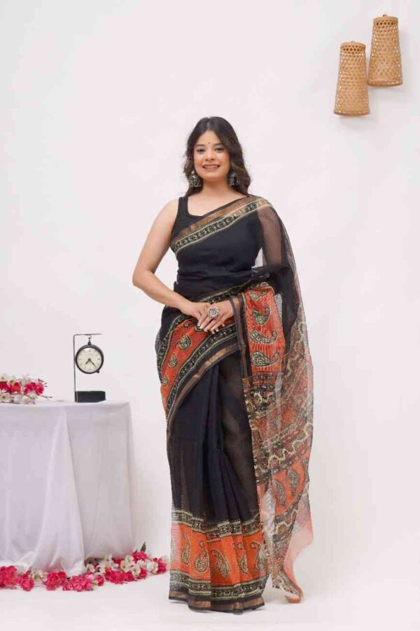 Cotton Kota Vegetable Printed Saree With Blouse