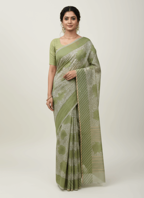 Pure Cotton Kota Printed Saree (With Running Blouse Piece)