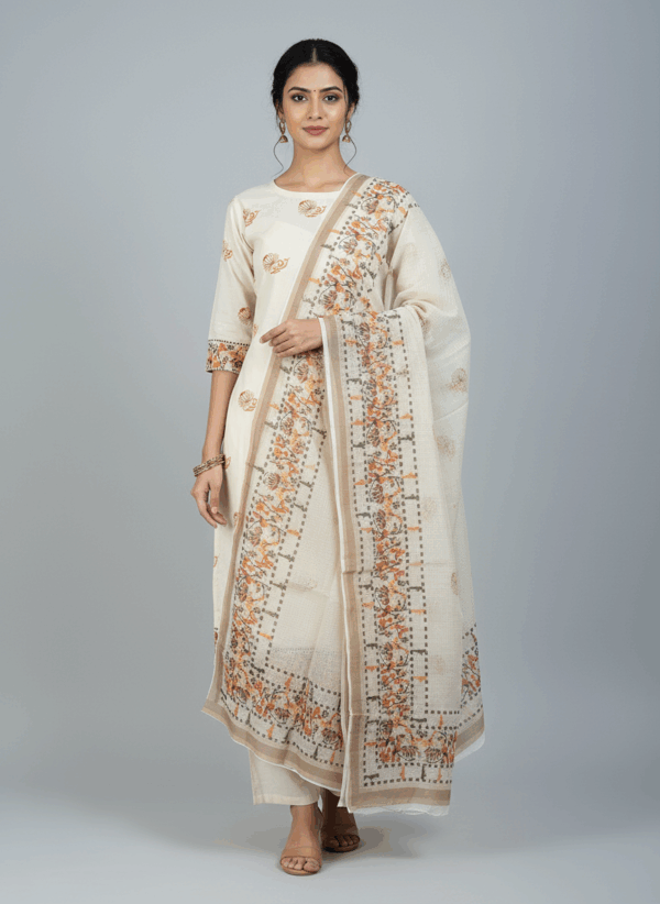 Cotton Suit with Kota Dupatta (Two-Piece Set)