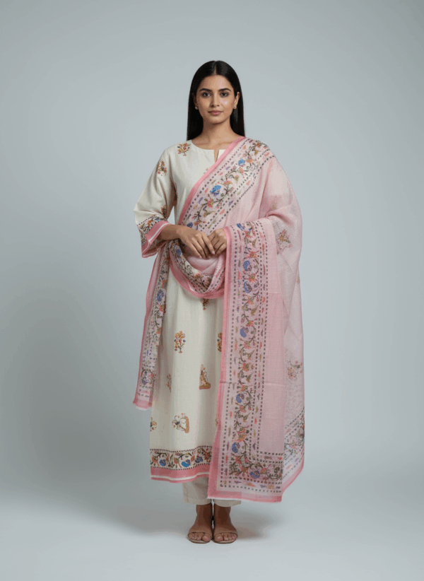 Cotton Suit with Kota Dupatta (Two-Piece Set)