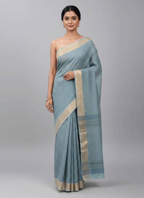 Pure Cotton Kota Printed Saree (With Blouse Piece)