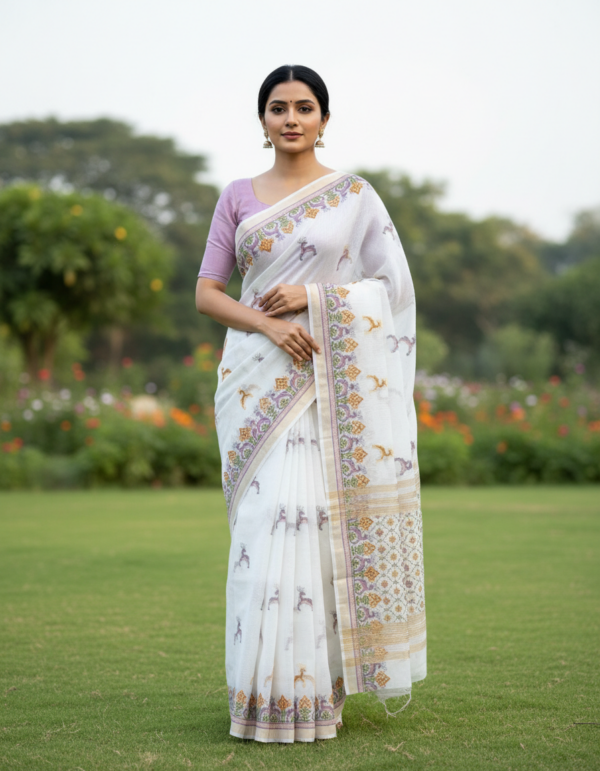 Kota Silk Embroidery Saree With Embroidery Blouse