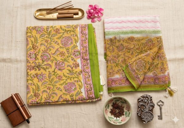 Cotton Unstitched 2-Piece Suit, Top and Duppatta