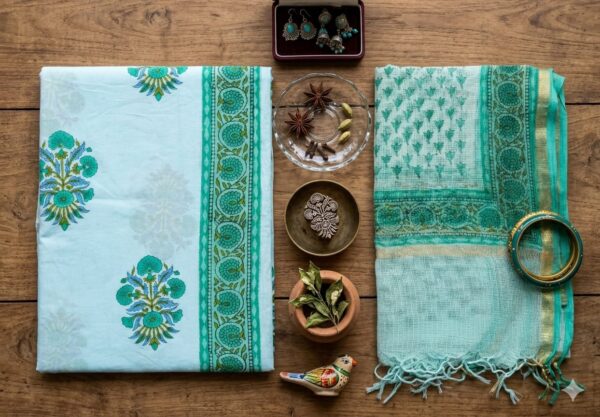 Cotton Unstitched 2-Piece Suit, Top and Duppatta