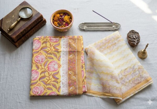 Cotton Unstitched 2-Piece Suit, Top and Duppatta